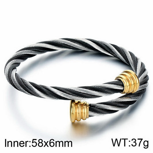 Stainless steel bracelet with cable braid design – Open clasp for a stylish look