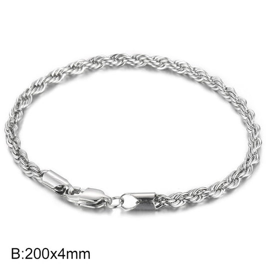 Men's bracelet made of 18k gold-plated stainless steel - braided twisted rope design