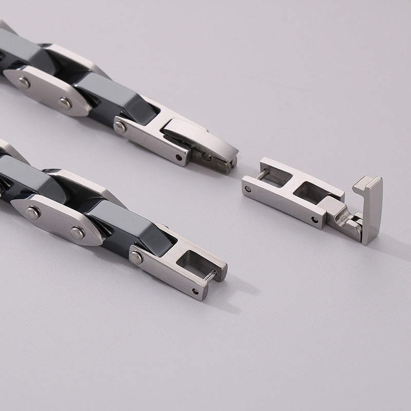 Stainless steel couple bracelets - Modern chain bracelet made of titanium steel for him & her