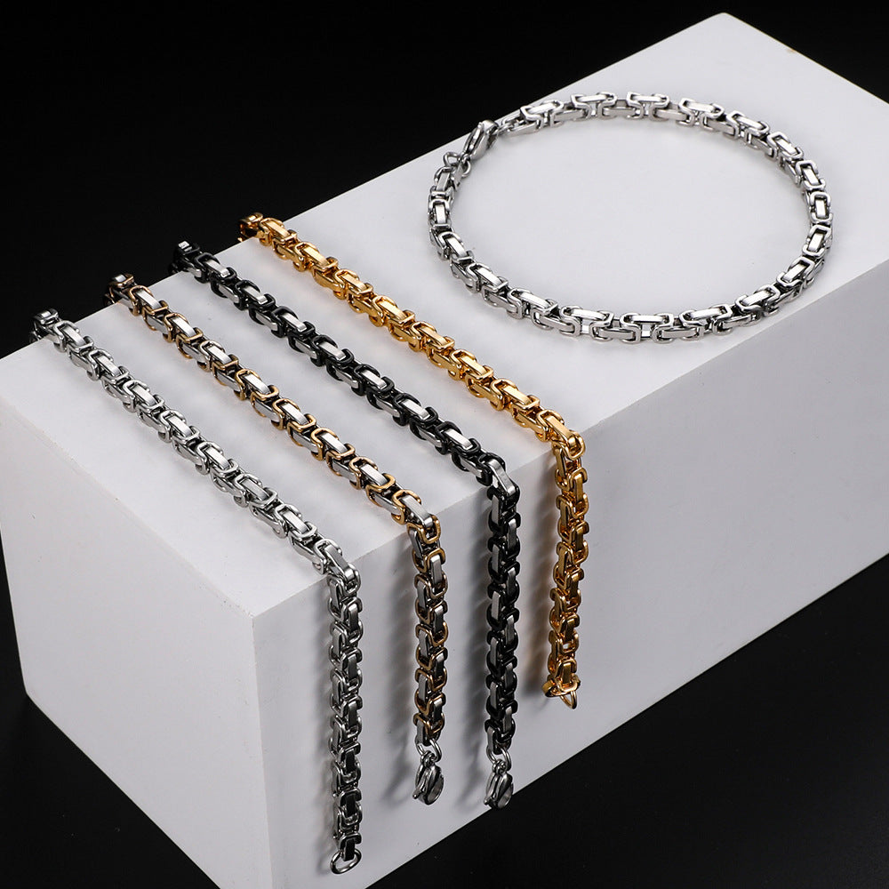 Titan-Optik Bügelkette Armband für Damen & Herren – Mehrere Größen