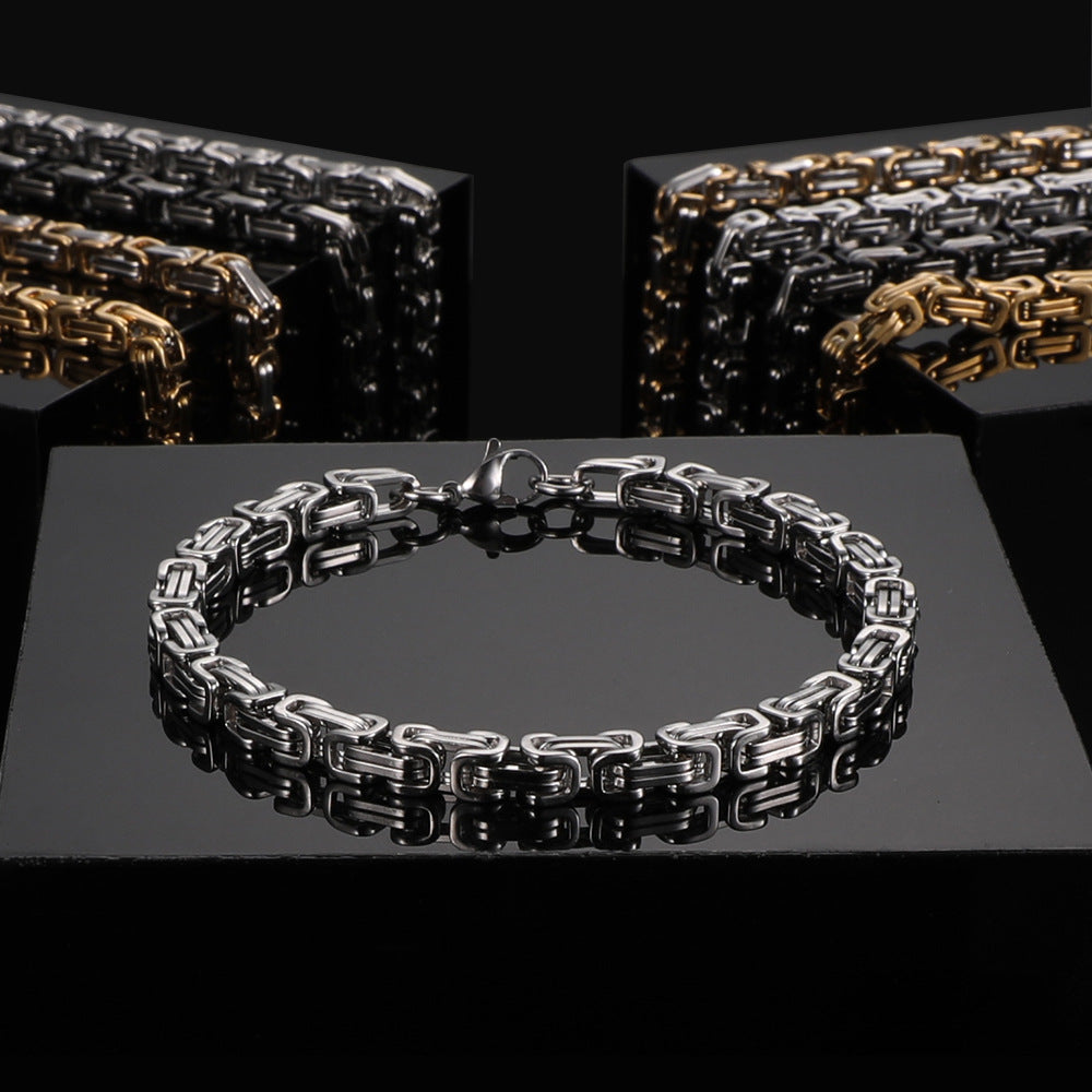 Titan-Optik Bügelkette Armband für Damen & Herren – Mehrere Größen