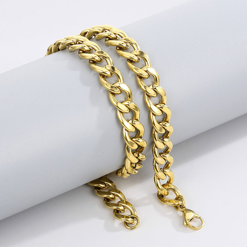 Minimalistische Edelstahl-Kubakette - Schlichte HipHop Halskette für Männer & Frauen - Robustes Cuban Link Chain Design