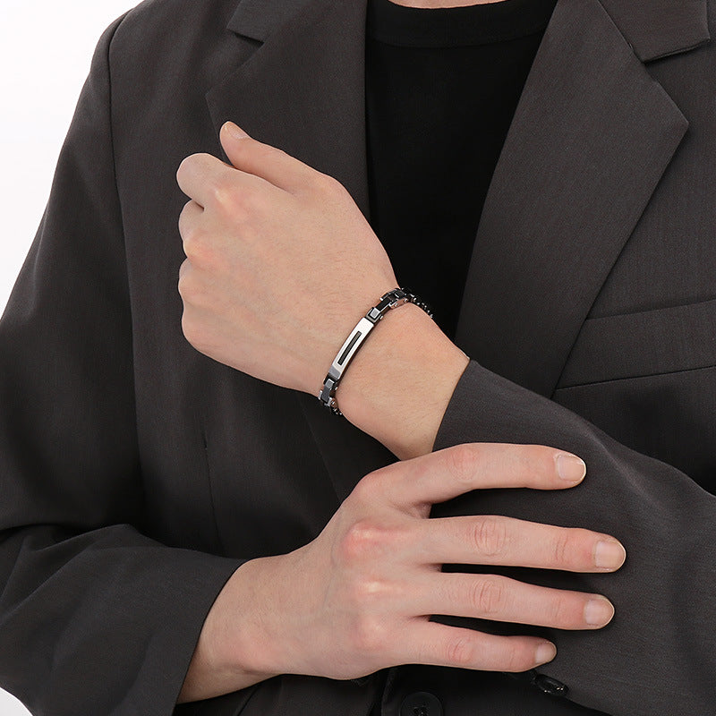 Stainless steel couple bracelets - Modern chain bracelet made of titanium steel for him & her