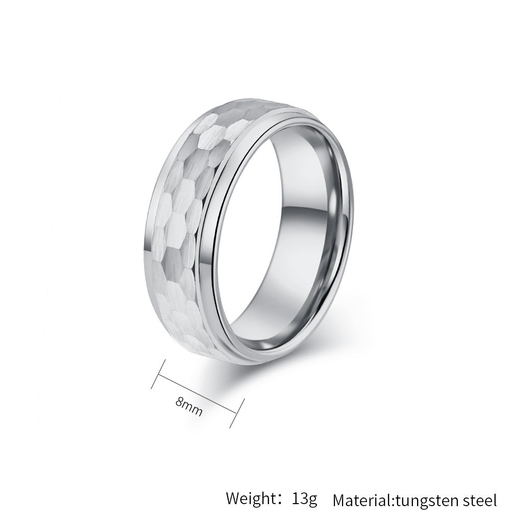 Hammerstruktur Wolframcarbid-Ring – Kratzfest