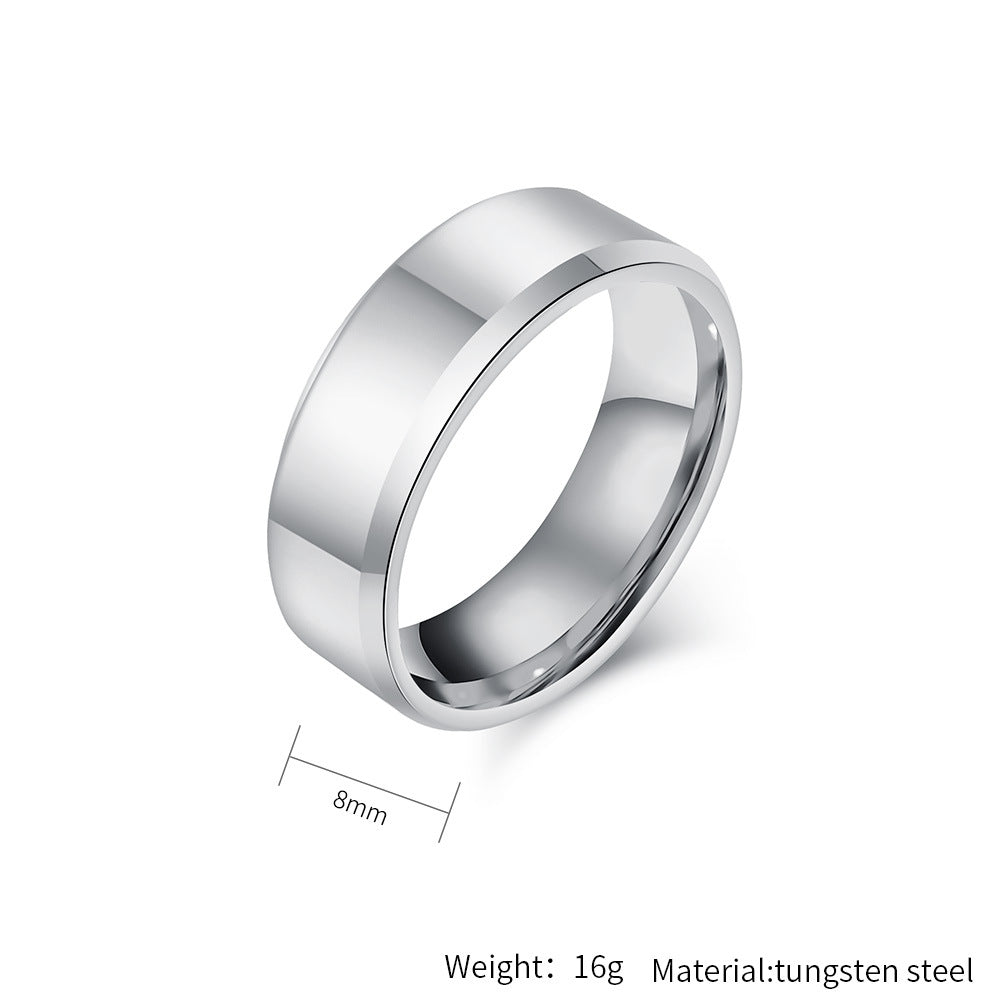 Hochglanz Wolframcarbid-Ring – Zeitloses Unisex-Design in Luxus-Optik