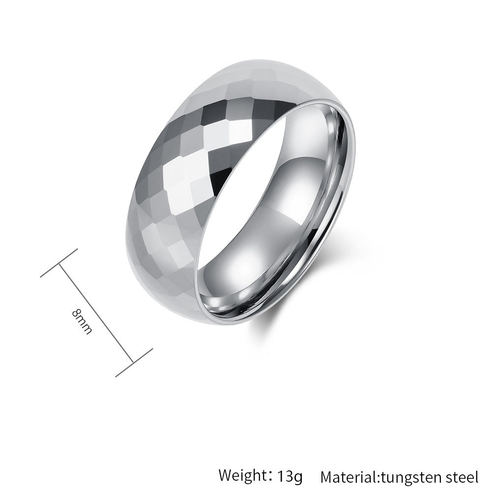 Facettierter Wolframcarbid-Paarring – Modernes Polygon-Design