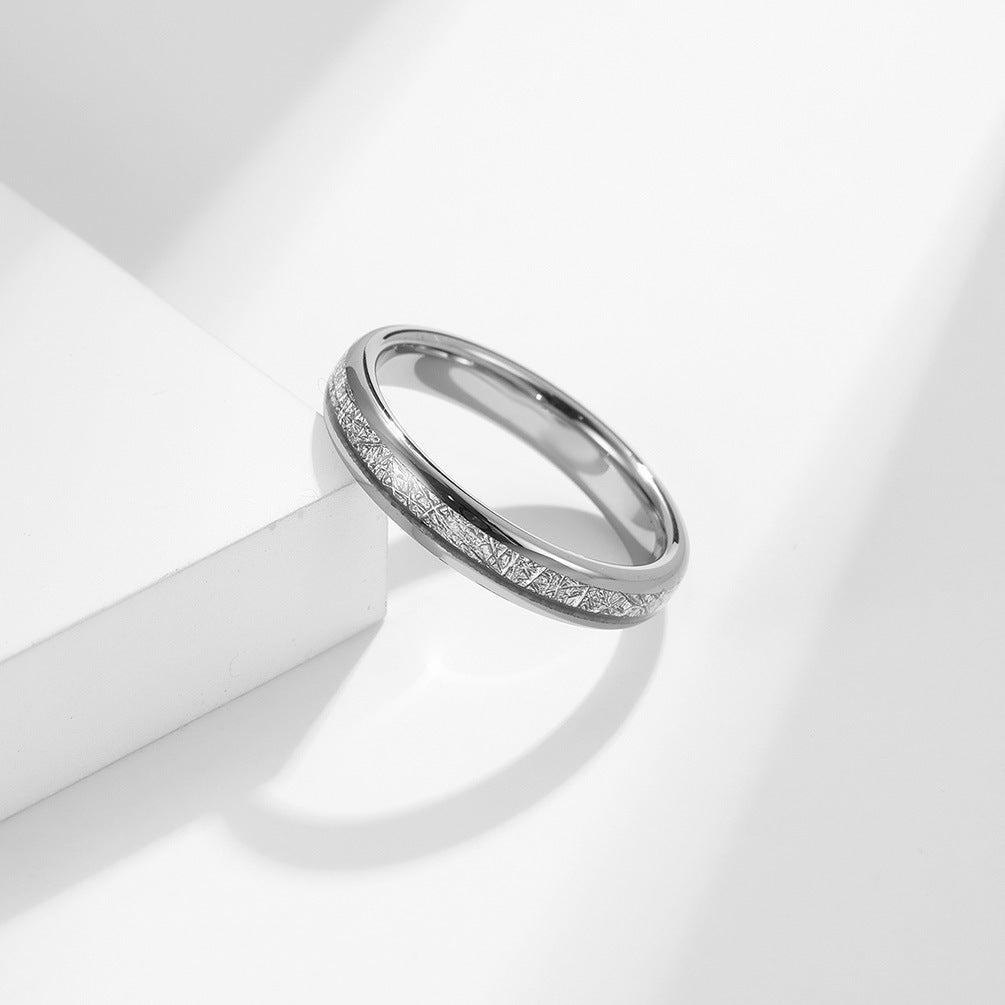 Geschwungener Wolframcarbid-Ring mit Kühlfaser-Einlage – Modernes Paarring-Set
