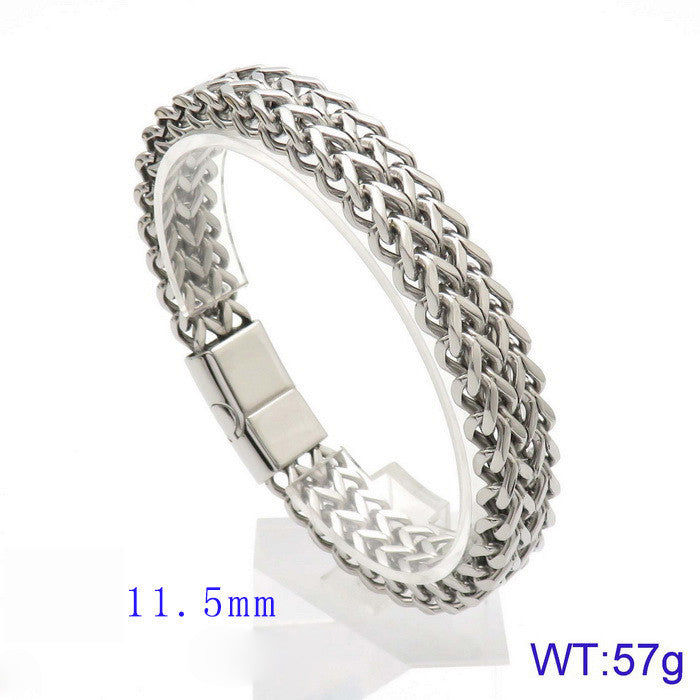 Titanium braided bracelet - two-row - simple men's jewelry