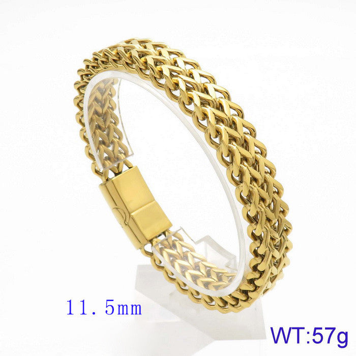 Titanium braided bracelet - two-row - simple men's jewelry