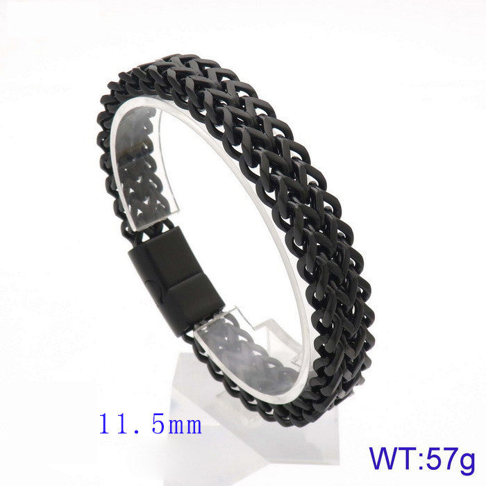 Titanium braided bracelet - two-row - simple men's jewelry