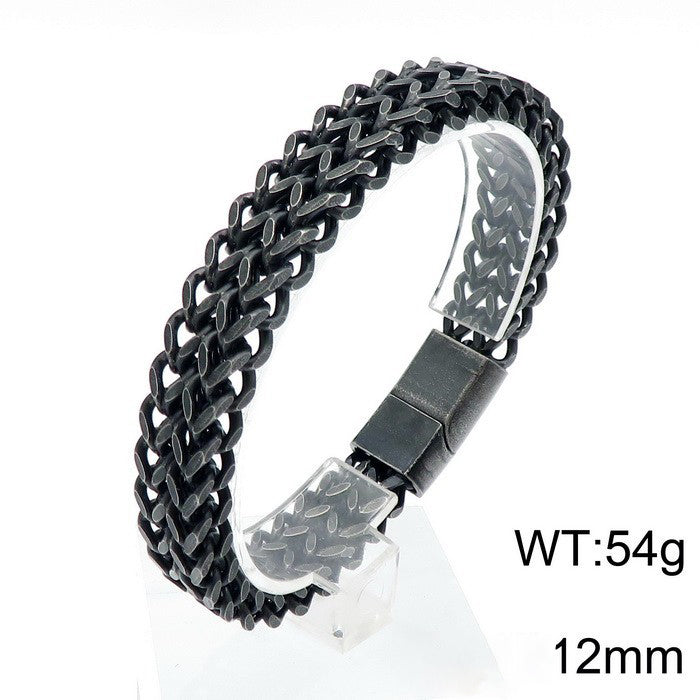 Titanium braided bracelet - two-row - simple men's jewelry