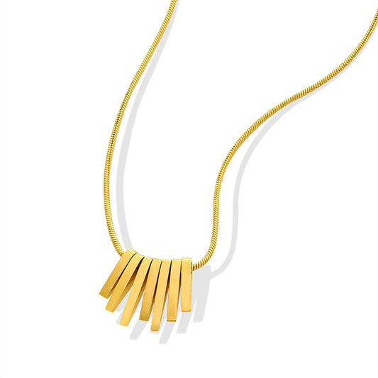 Modern geometry necklace – minimalist cube design in gold or silver