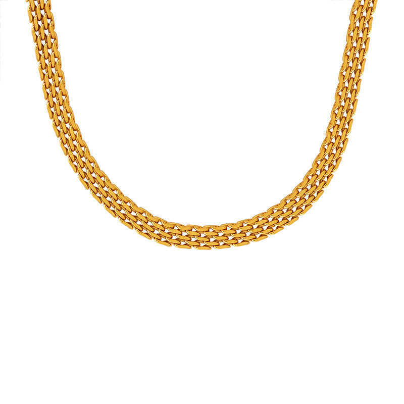Retro braided stainless steel chain | High-gloss silver or 18k gold (2 colors)