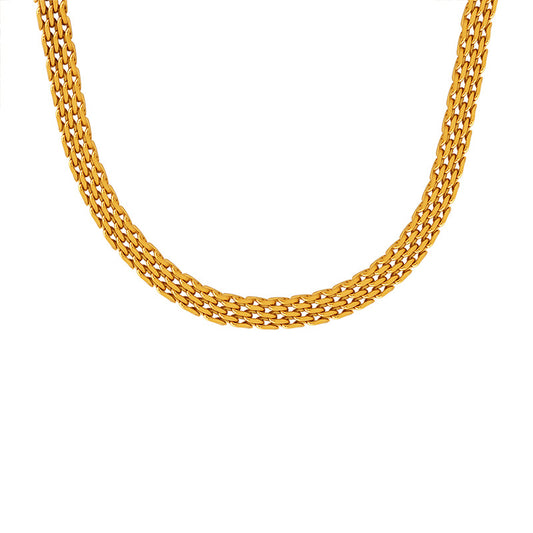 Retro braided stainless steel chain | High-gloss silver or 18k gold (2 colors)