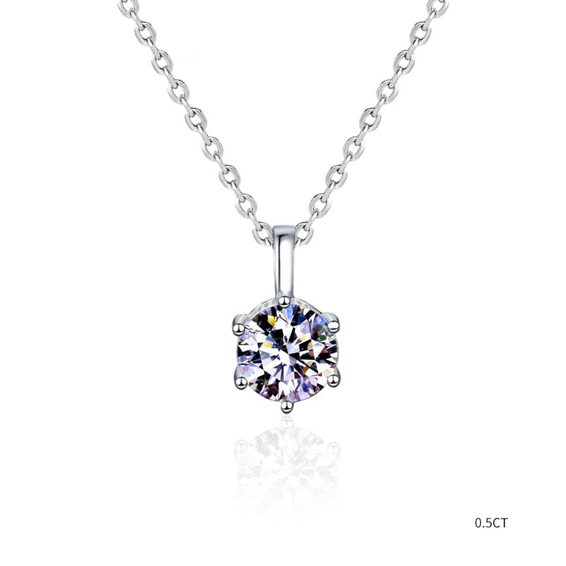 Moissanite pendant necklace | 0.5ct/1ct selectable - 925 sterling silver with rhodium plating