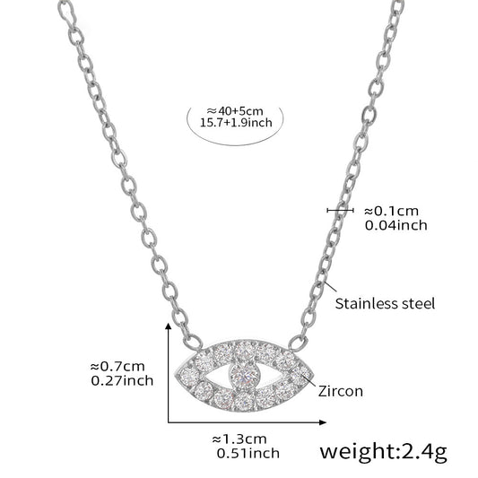 Evil eye necklace with 5A zirconia – multi-row fine chain made of gold-plated stainless steel or silver steel look