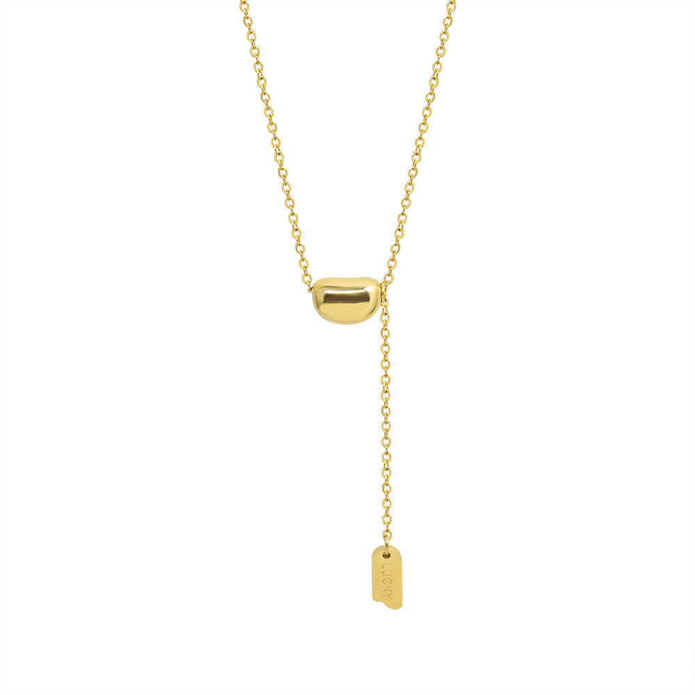 Golden pod pendant necklace | Stainless steel with 18K gold or high-gloss silver - Minimalist jewelry