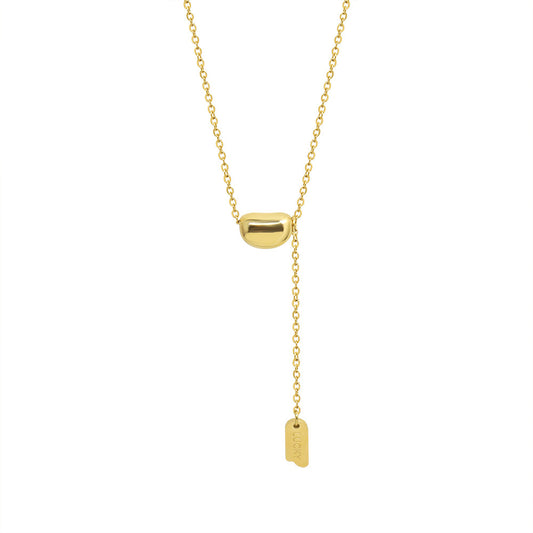 Golden pod pendant necklace | Stainless steel with 18K gold or high-gloss silver - Minimalist jewelry