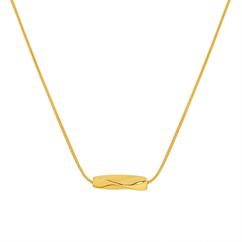 Minimalist twist necklace – 18K gold-plated stainless steel or silver stainless steel look
