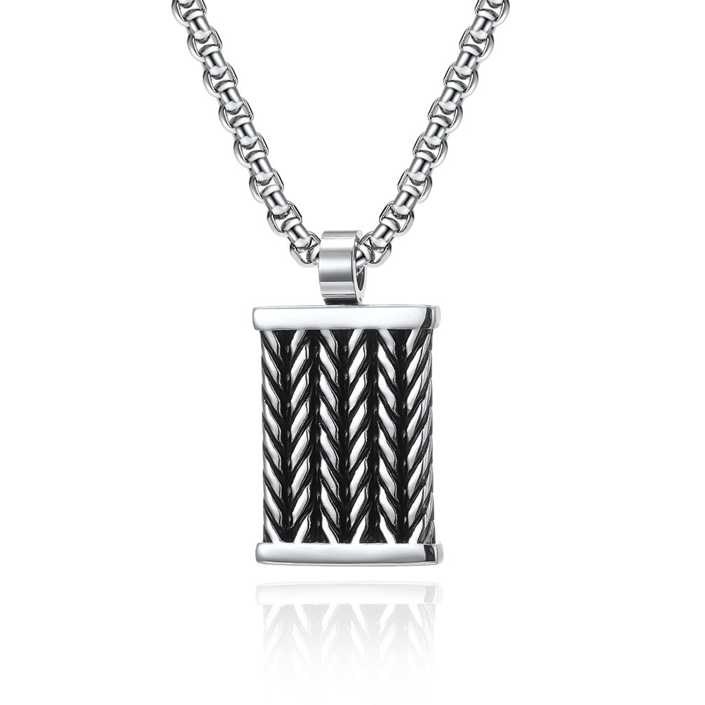 Hand-twisted men's necklace | 316L stainless steel with forged texture - industrial style