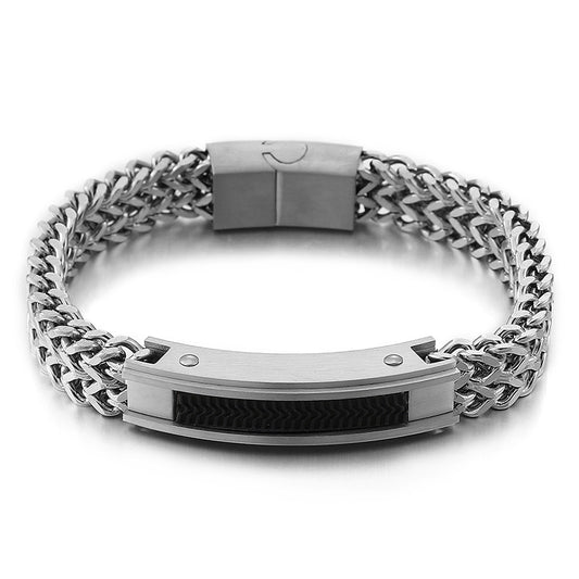 Punk bracelet for men made of stainless steel cube chain with magnetic clasp – Robust & Rebellious