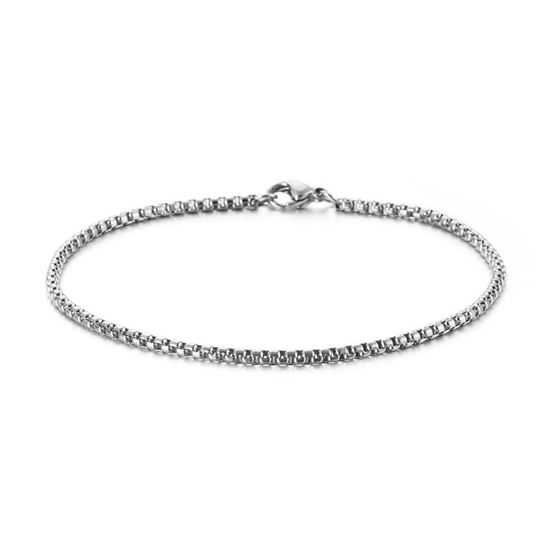 Minimalistisches Herren-Armband aus Edelstahl – Geometrische Eckperlen für Business & Alltag