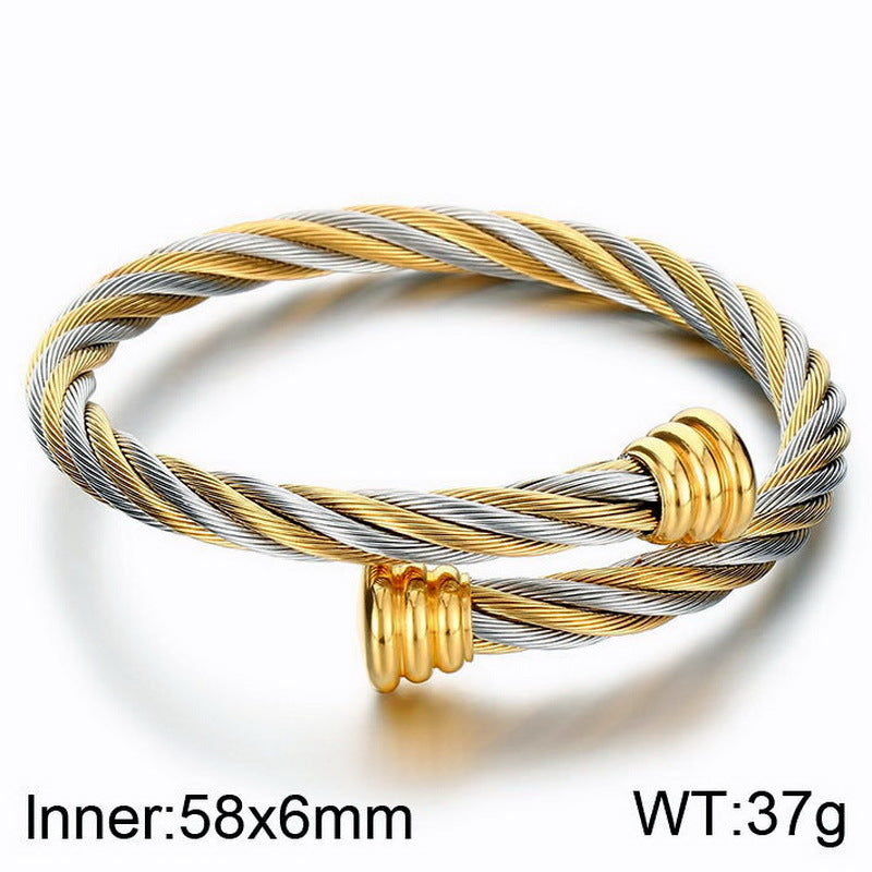 Stainless steel bracelet with cable braid design – Open clasp for a stylish look