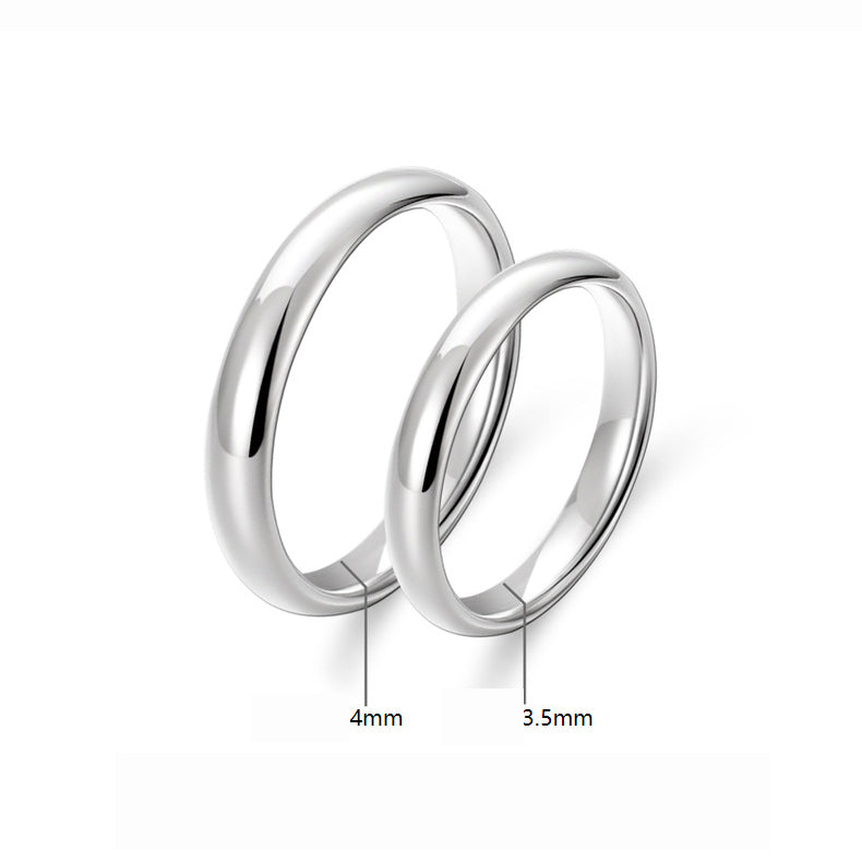 S925 Sterling Silver Couple Rings (Classic) - High-gloss polished, rhodium-plated white gold look | Optionally closed or adjustable