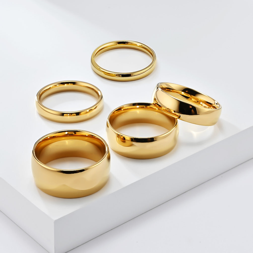 Simple titanium steel ring - High-quality shiny in black & steel colors - 18K gold plating - Unisex design - Fine jewelry for women & men
