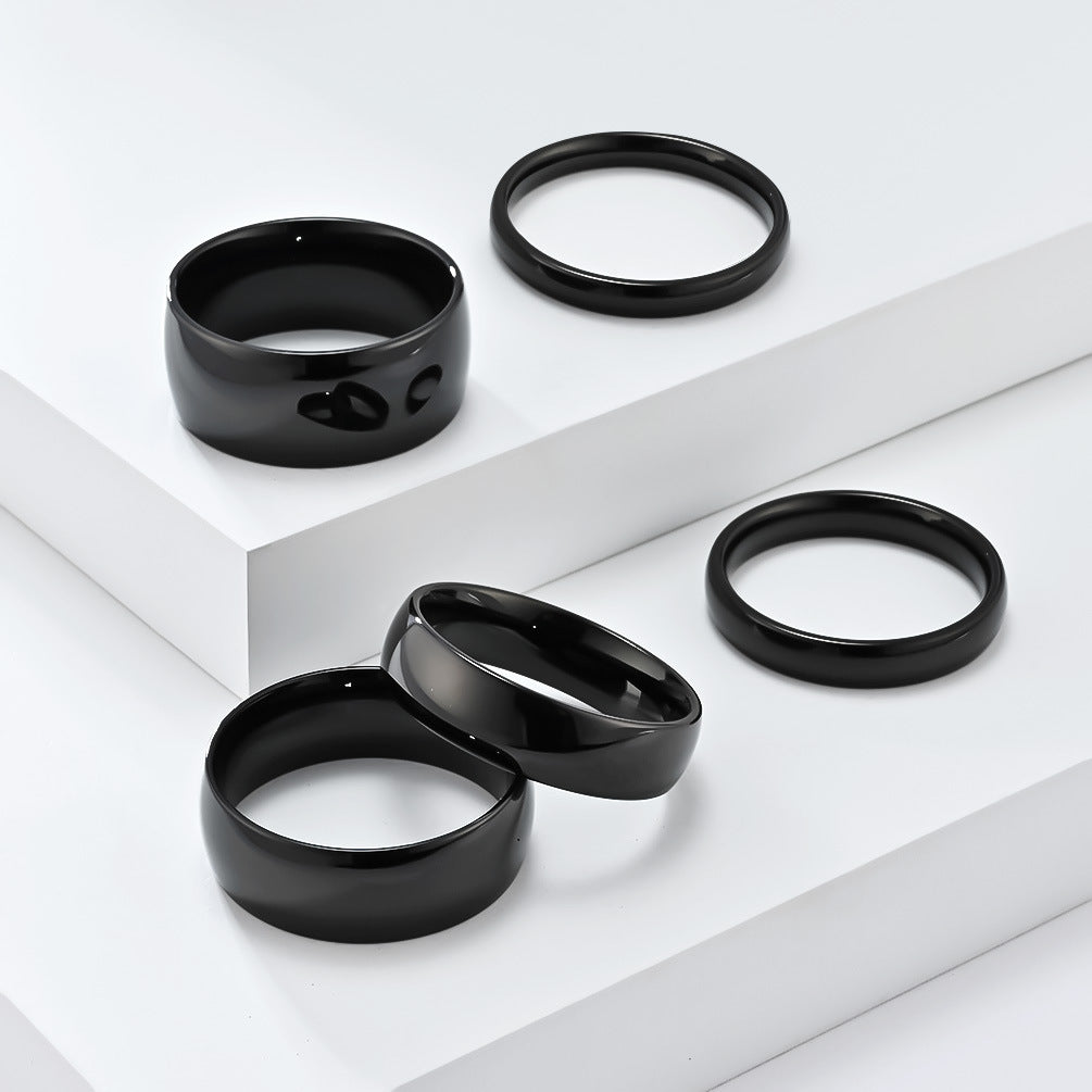 Simple titanium steel ring - High-quality shiny in black & steel colors - 18K gold plating - Unisex design - Fine jewelry for women & men