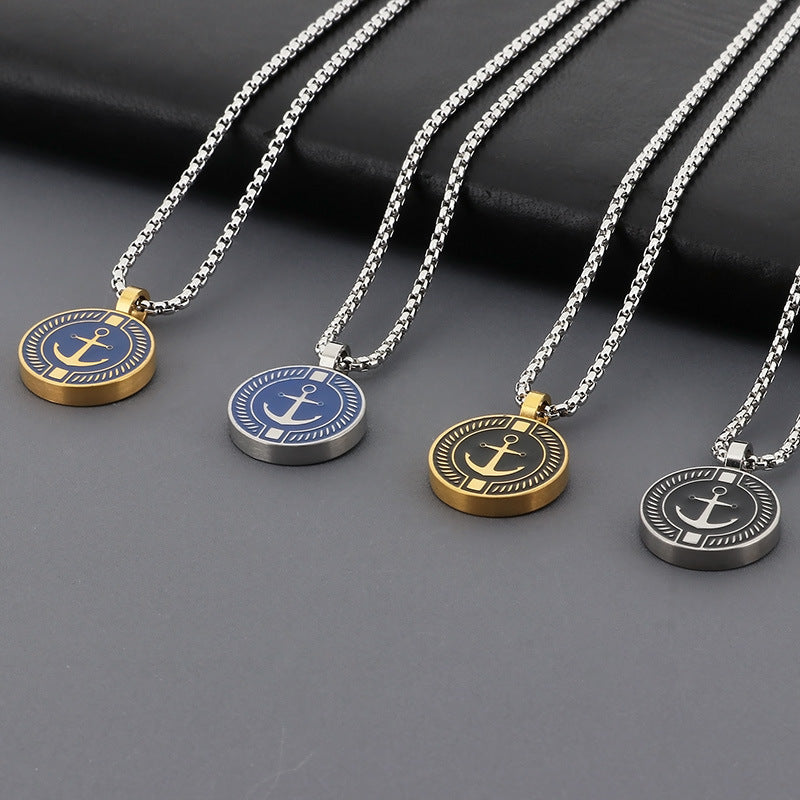 Maritime Couple Necklaces | Anchor & Compass Pendant - 316L Stainless Steel for Him & Her