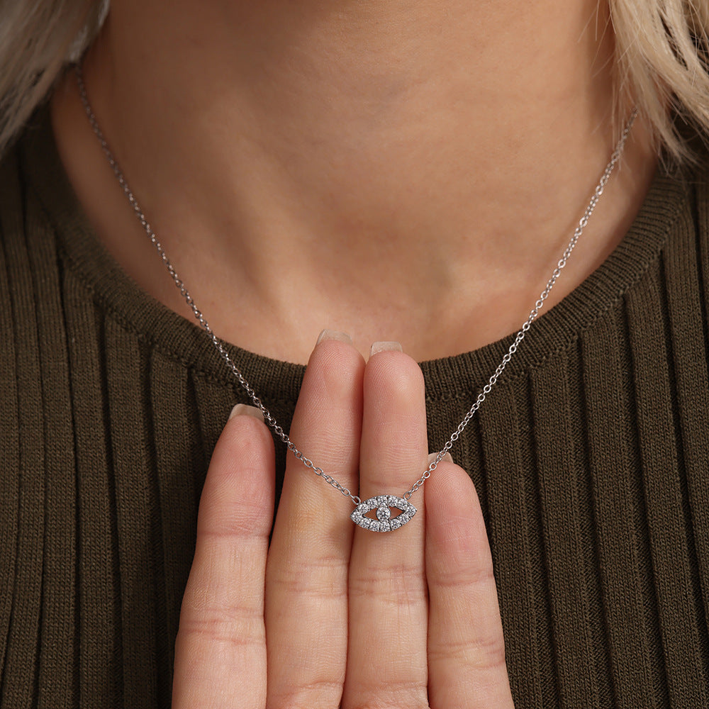 Evil eye necklace with 5A zirconia – multi-row fine chain made of gold-plated stainless steel or silver steel look