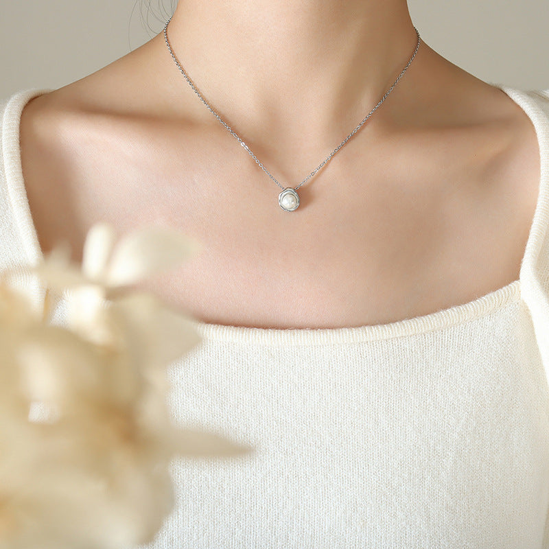 Shell pearl necklace made of stainless steel | 18K gold-plated or high-gloss silver look