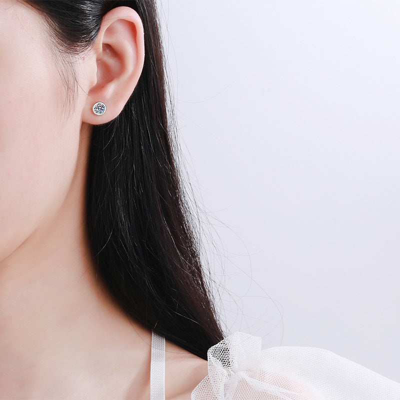 Zirconia pearl stud earrings – 5mm|6.5mm – 925 sterling silver rhodium-plated