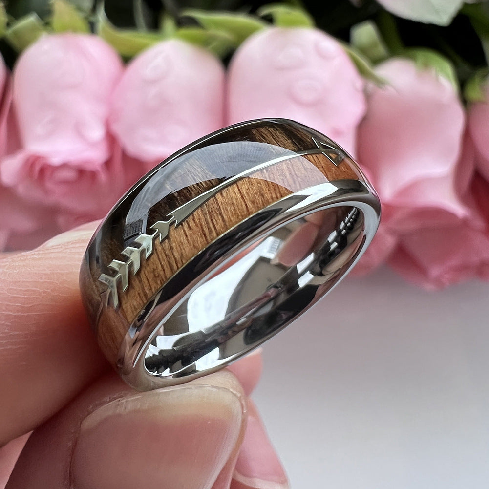 Wolframring mit Pfeilmuster