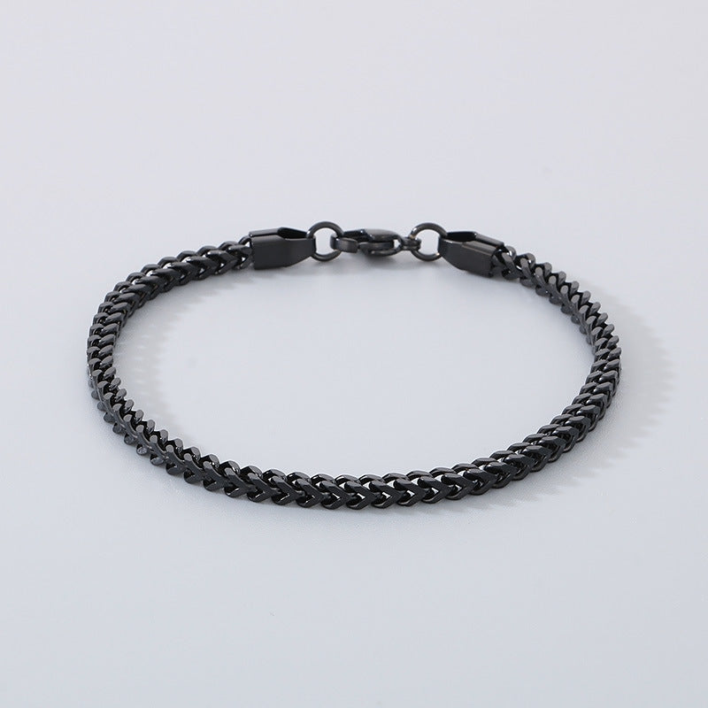 Minimalist Cuban chain bracelets for couples – with textured swirl pattern and high-gloss finish