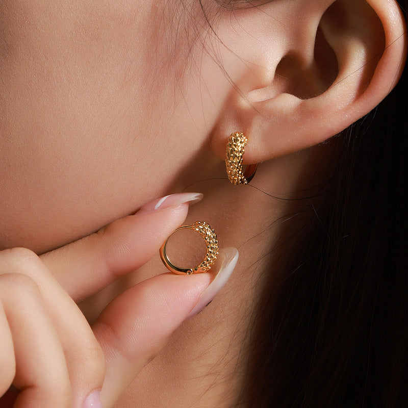 Ear of wheat earrings made of gold-plated copper (1.5 cm)