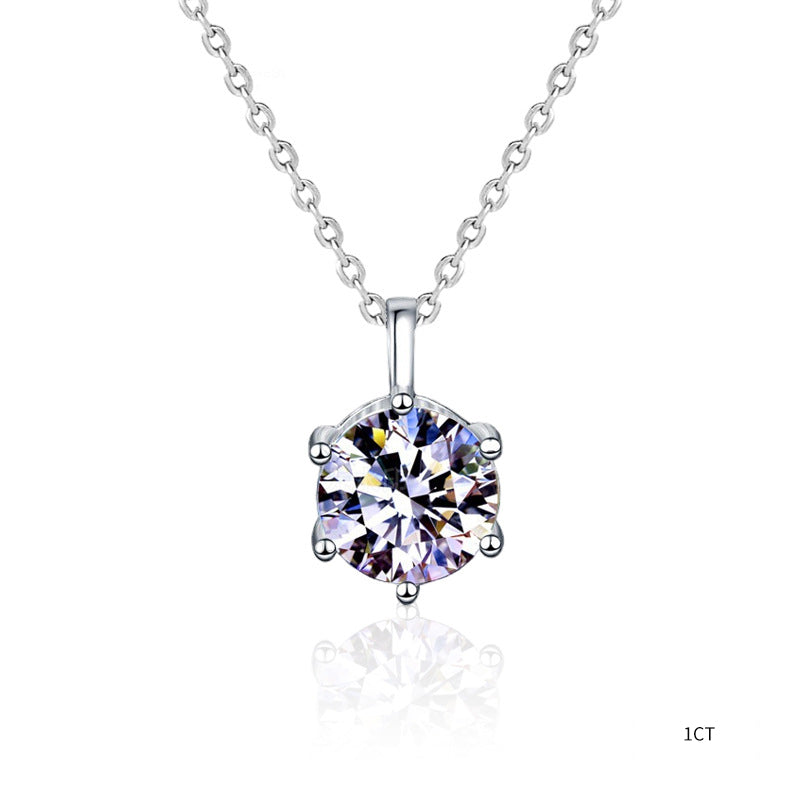 Moissanite pendant necklace | 0.5ct/1ct selectable - 925 sterling silver with rhodium plating