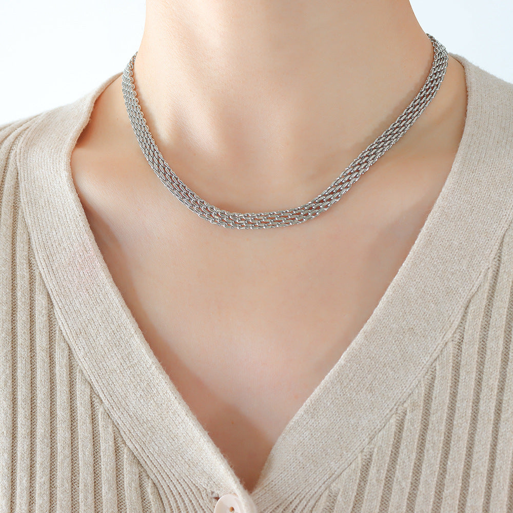 Retro braided stainless steel chain | High-gloss silver or 18k gold (2 colors)