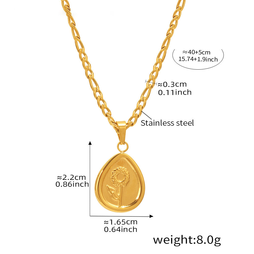 Flower pendant necklace – Minimalist design made of 18K gold-plated stainless steel or silver stainless steel look