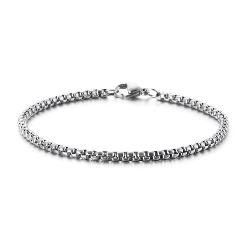 Minimalistisches Herren-Armband aus Edelstahl – Geometrische Eckperlen für Business & Alltag