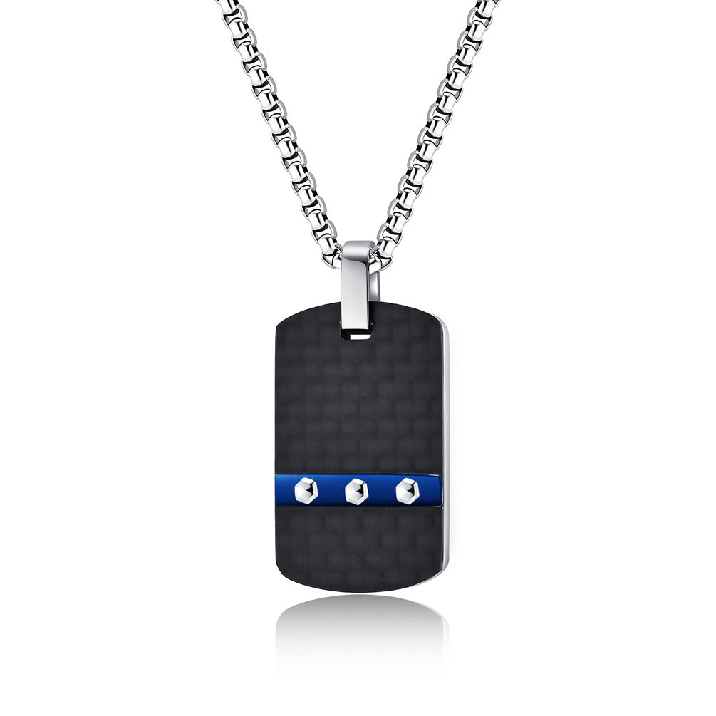 Industrial design dog tag | 316L stainless steel with carbon look & hexagon head