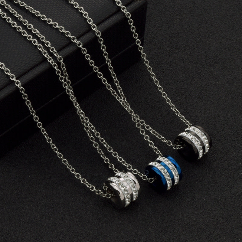 Cylinder Couple Necklaces - Titanium Steel Partner Pendants - Simple Couple Jewelry
