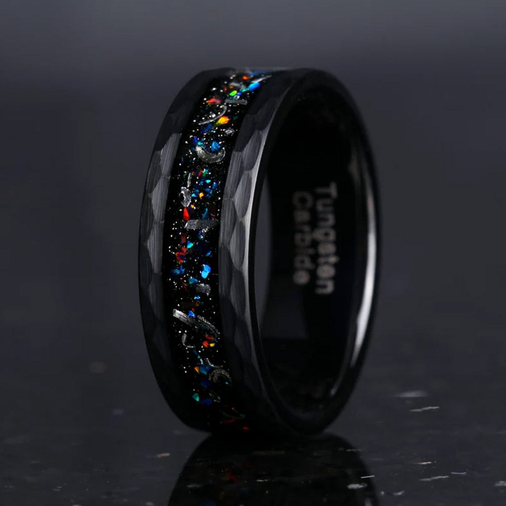 PIOWNN® Wolfram Ring – Geschmiedet mit Farbedelsteinen