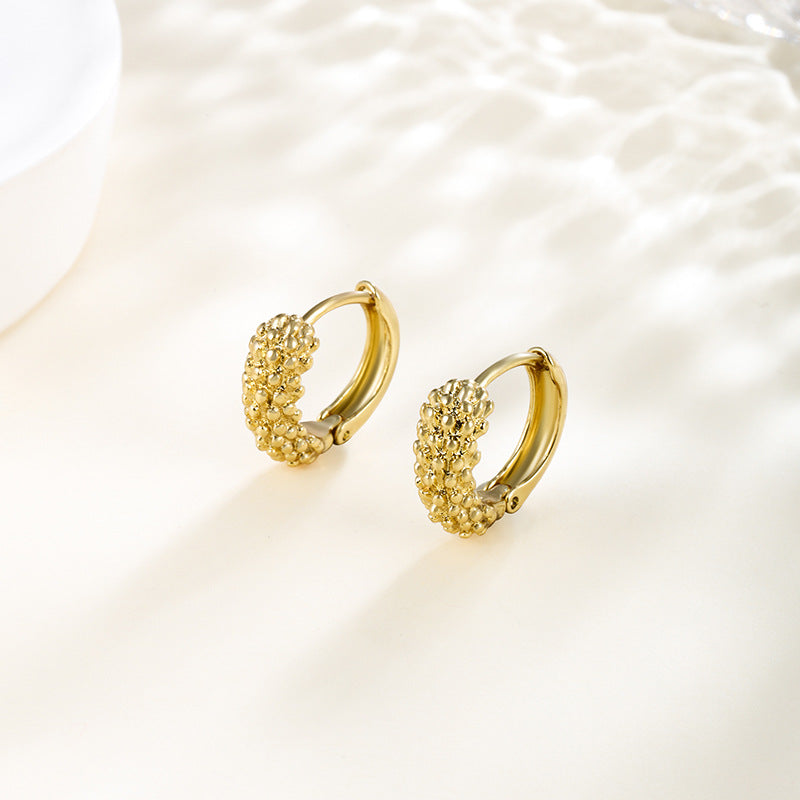 Ear of wheat earrings made of gold-plated copper (1.5 cm)