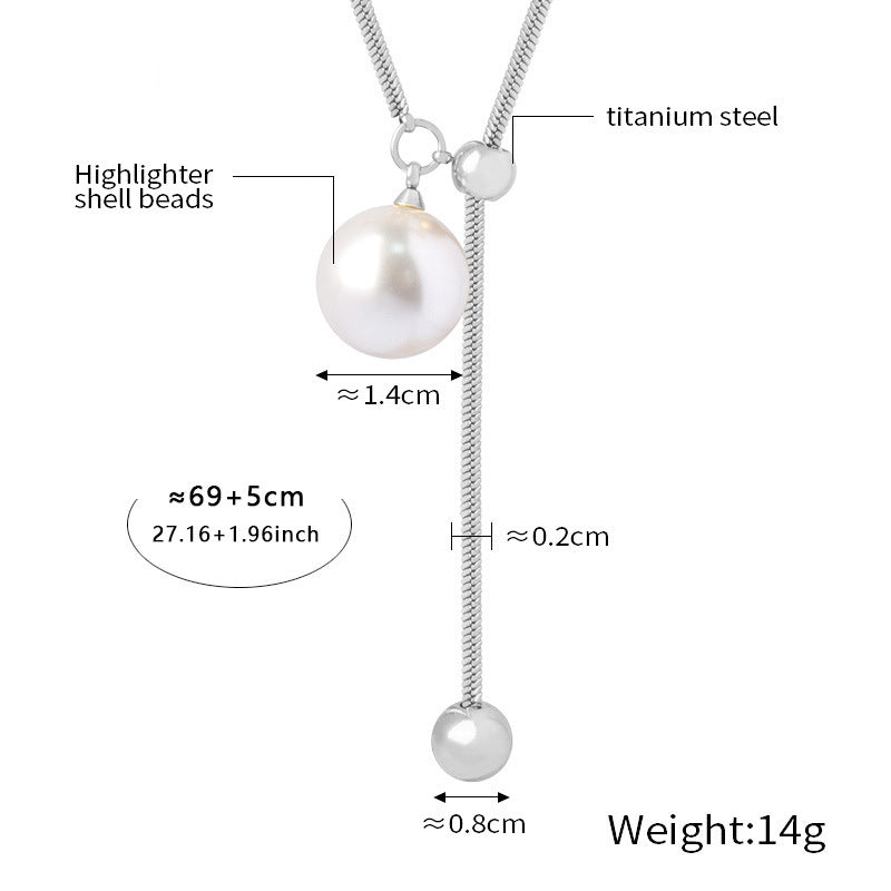 Mother-of-pearl pendant necklace | Stainless steel with 18K gold or high-gloss silver - Elegant piece of jewelry