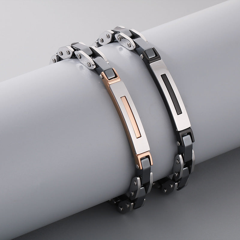 Stainless steel couple bracelets - Modern chain bracelet made of titanium steel for him & her