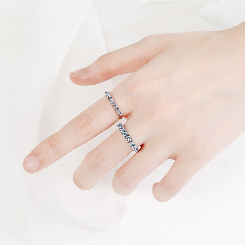 7-Princess Zirconia Ring (7 stones) – 925 Sterling silver rhodium-plated