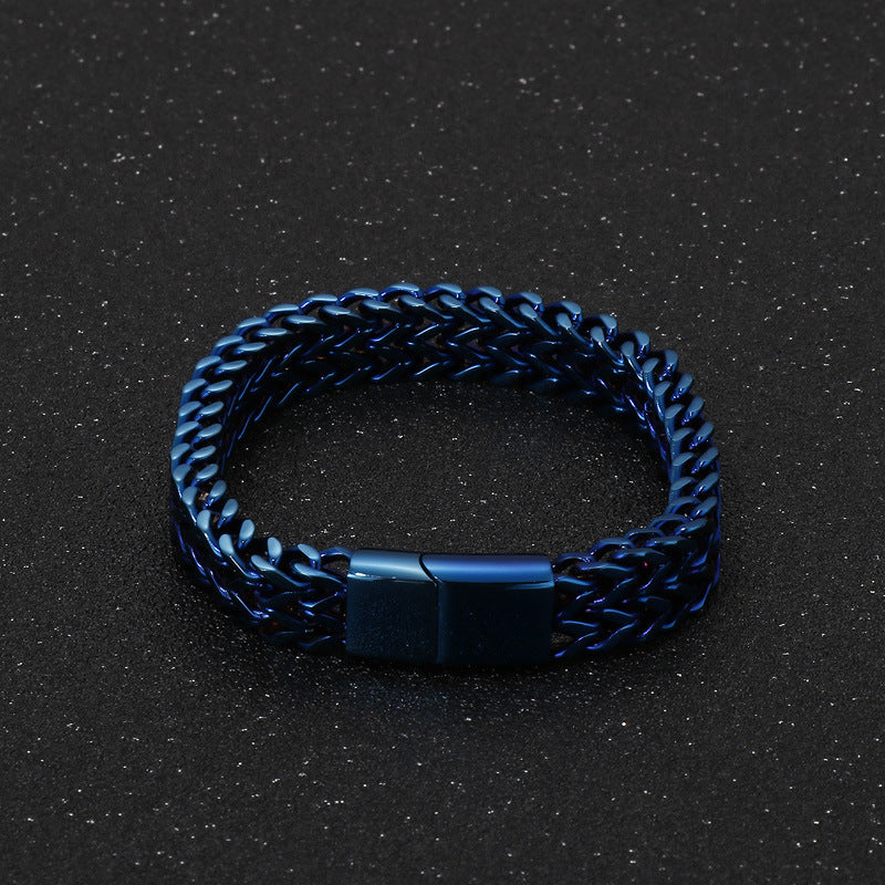Titanium braided bracelet - two-row - simple men's jewelry
