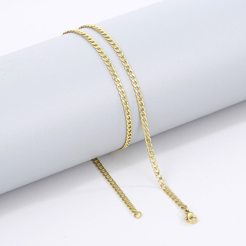 Minimalistische Edelstahl-Kubakette - Schlichte HipHop Halskette für Männer & Frauen - Robustes Cuban Link Chain Design